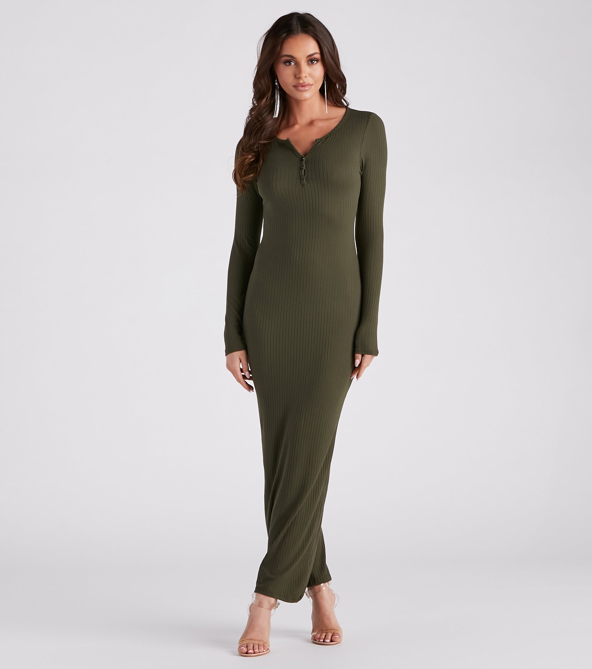 Henley Knit Maxi Dress